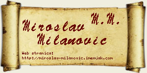 Miroslav Milanović vizit kartica